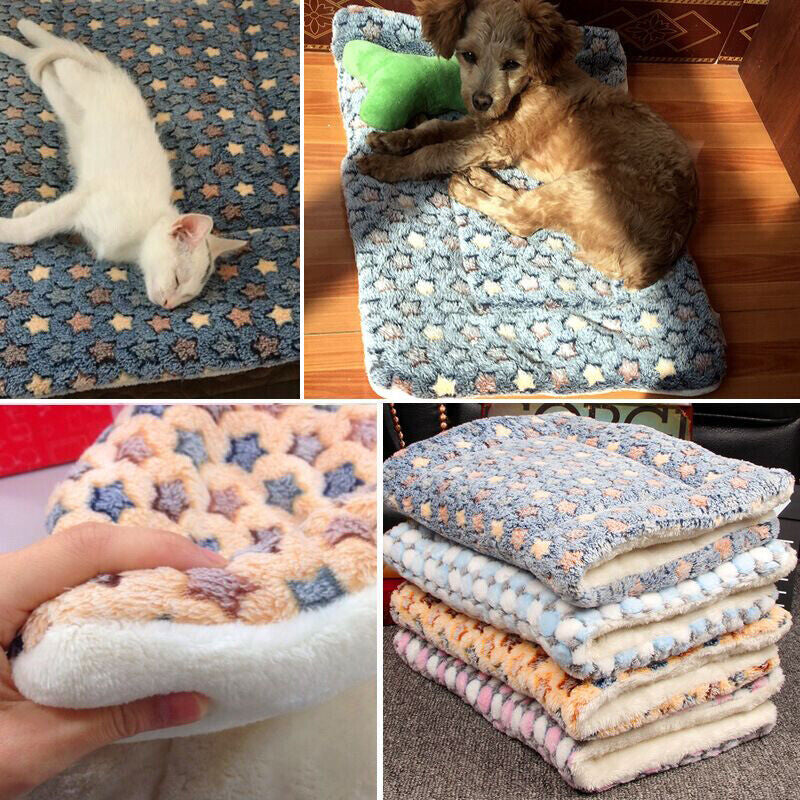 Cozy Fleece Pet Blanket Pad - Soft Thermal Bed for Cats and Dogs