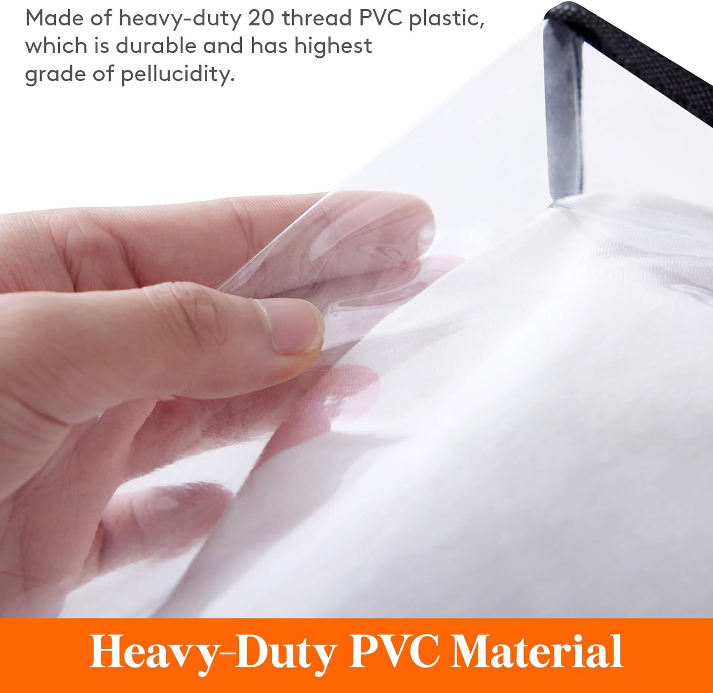 4 Pack Clear Plastic Storage Bags, 40L Foldable Clothes Storage Boxes Wardrobe