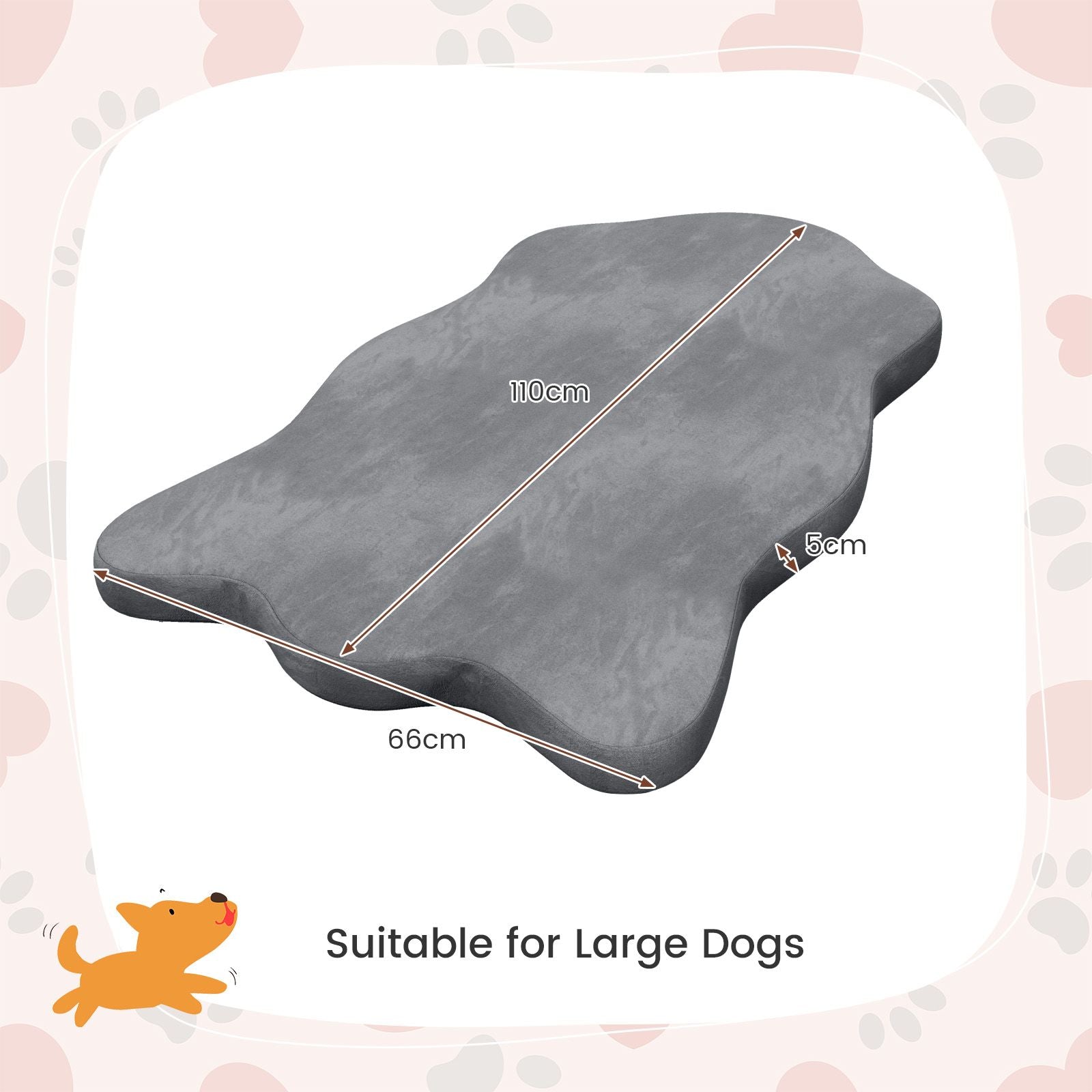 Premium Memory Foam Large Dog Bed with Removable Cover