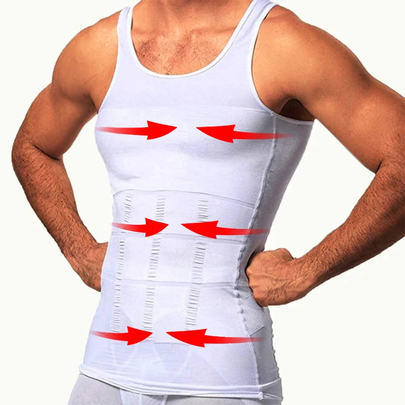 Slimming Compression Shirt for Men - Hide Gynecomastia & Moobs with Stylish Workout Tank Top