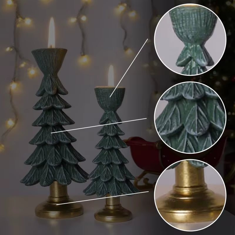Christmas Tree Candle Holder, Creative Holiday Resin Craft, Christmas Atmosphere Decoration Ornament
