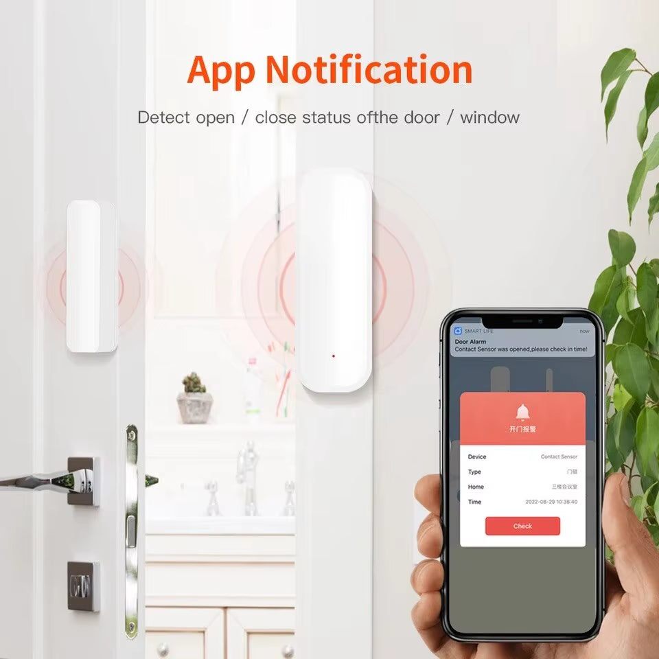 Smart WiFi Door & Window Sensor - Compatible with Alexa & Google Home for Ultimate Home Security