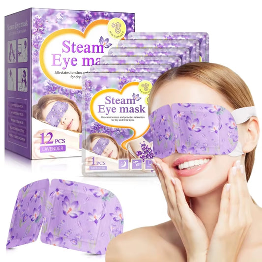 Relax and Rejuvenate: 12 Disposable Self-Heating Lavender Eye Masks for Daily Moisturizing and Sleep Comfort