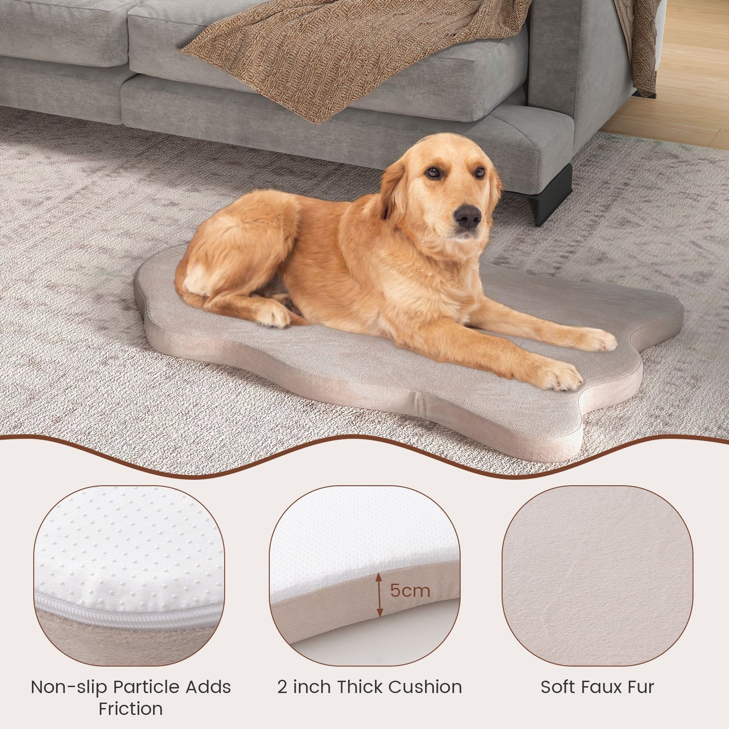 Premium Memory Foam Large Dog Bed with Removable Cover