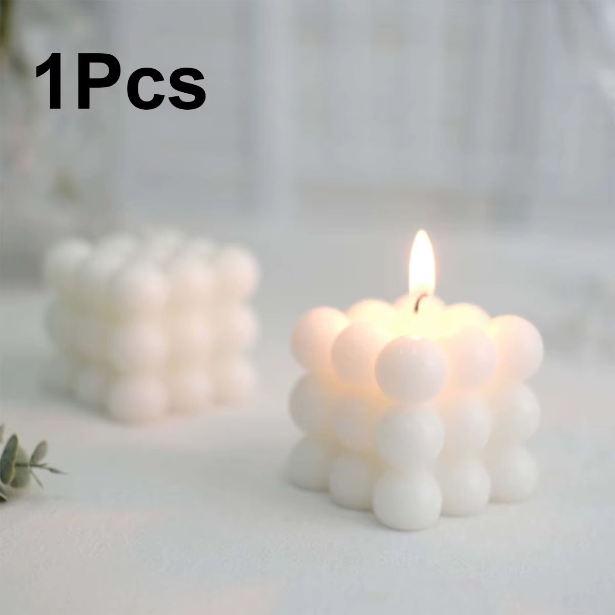 Vanilla Scented Small Cube Ball Candle, Soy Wax Cool Shaped Candles, Home Office Cute Decorative Candle Birthday Party Supplies