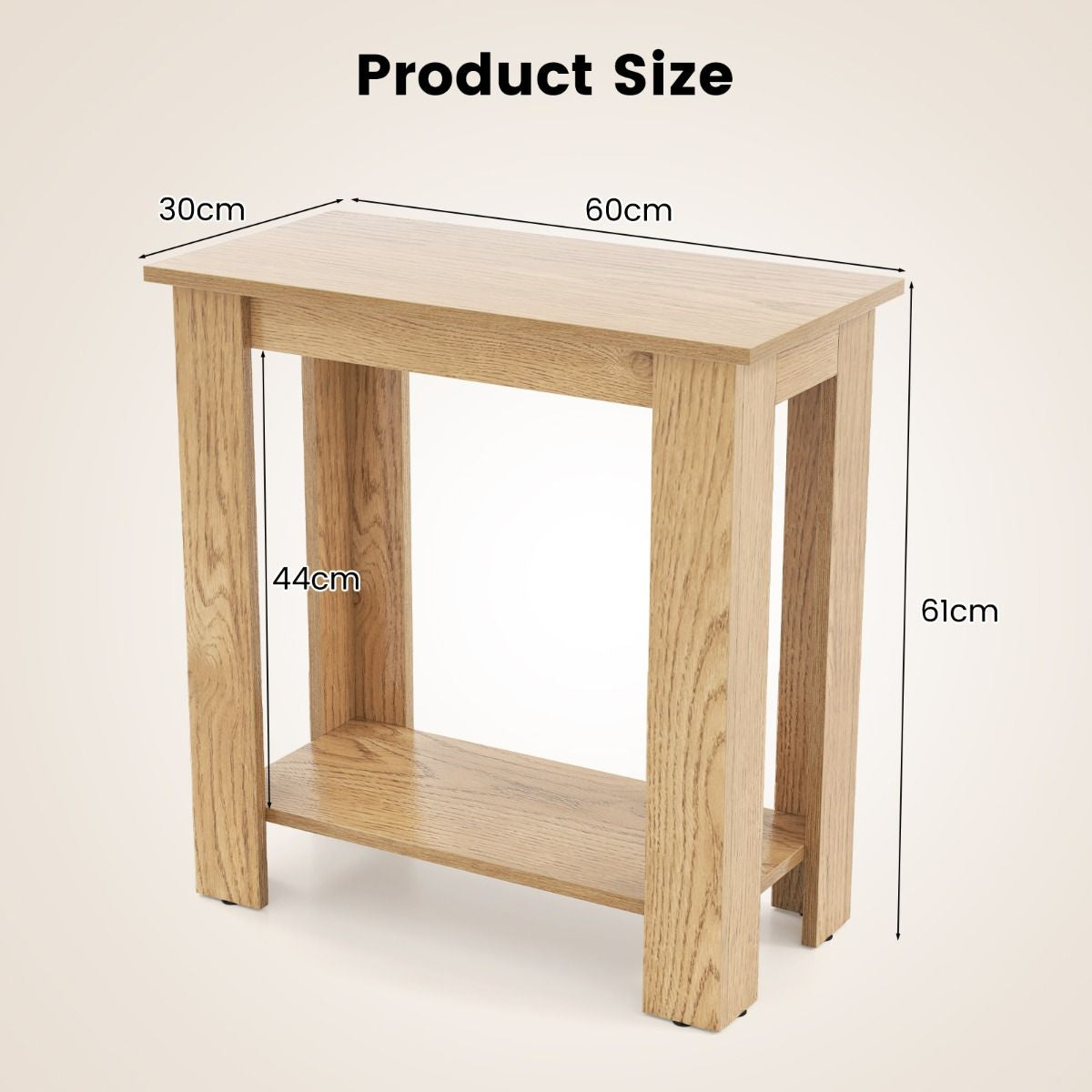 Stylish 2-Tier End Table with Storage Shelf for Small Spaces