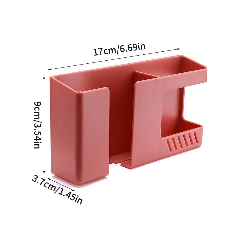 1PC Wall-Mounted Non-Punching Remote Control Storage Box Rack TV Air Conditioning Mobile Phone Charging Rac