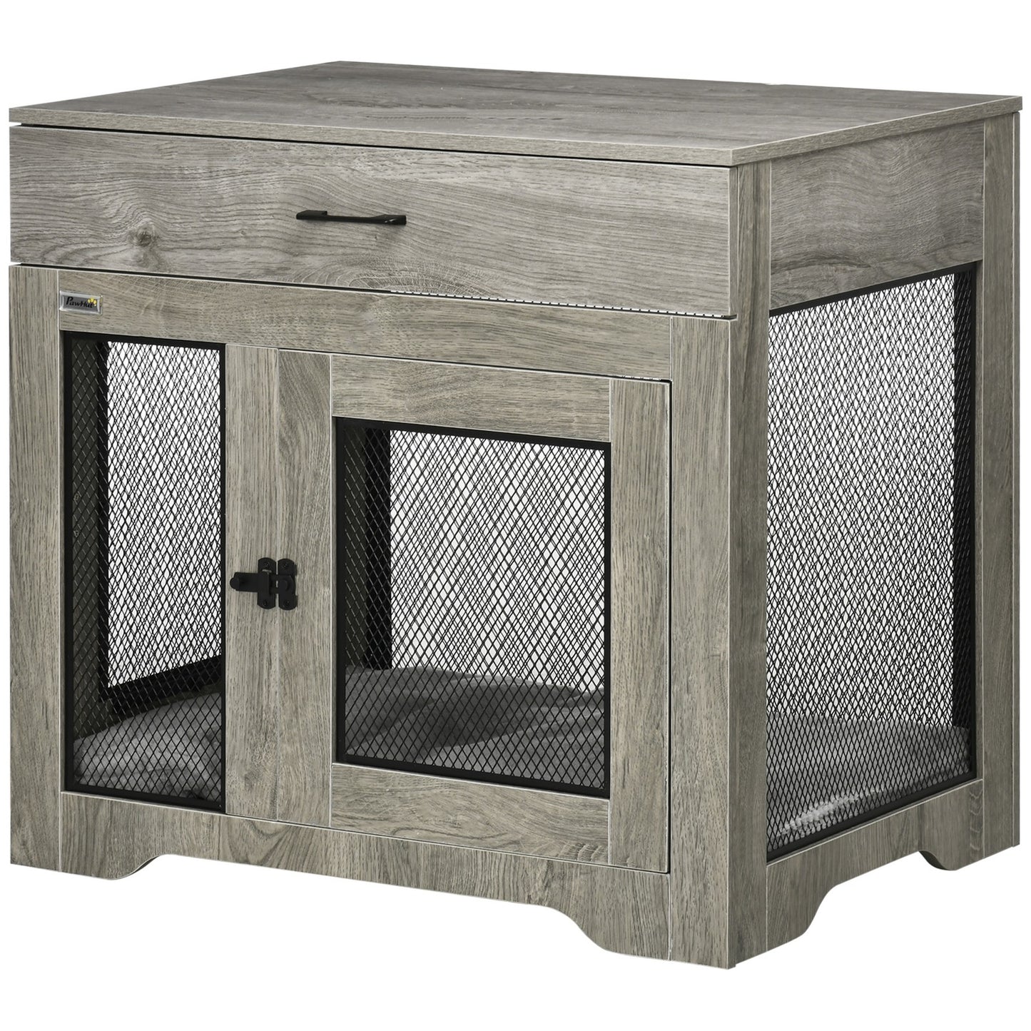 Double-Door Dog Kennel Furniture Pet Crate, for Medium Dogs, Indoor Use - Grey