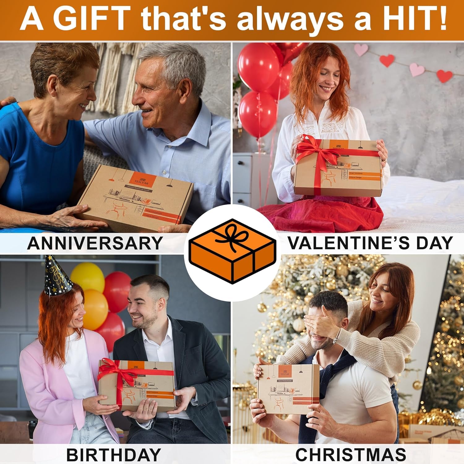 Gifts for Men Wood Phone Docking Station Desk Organizer Fathers Gifts Gifts for Him Xmas Gift Anniversary Birthday Presents Nightstand Key Wallet Stand for Men, Boyfriend, Dad (Brown)