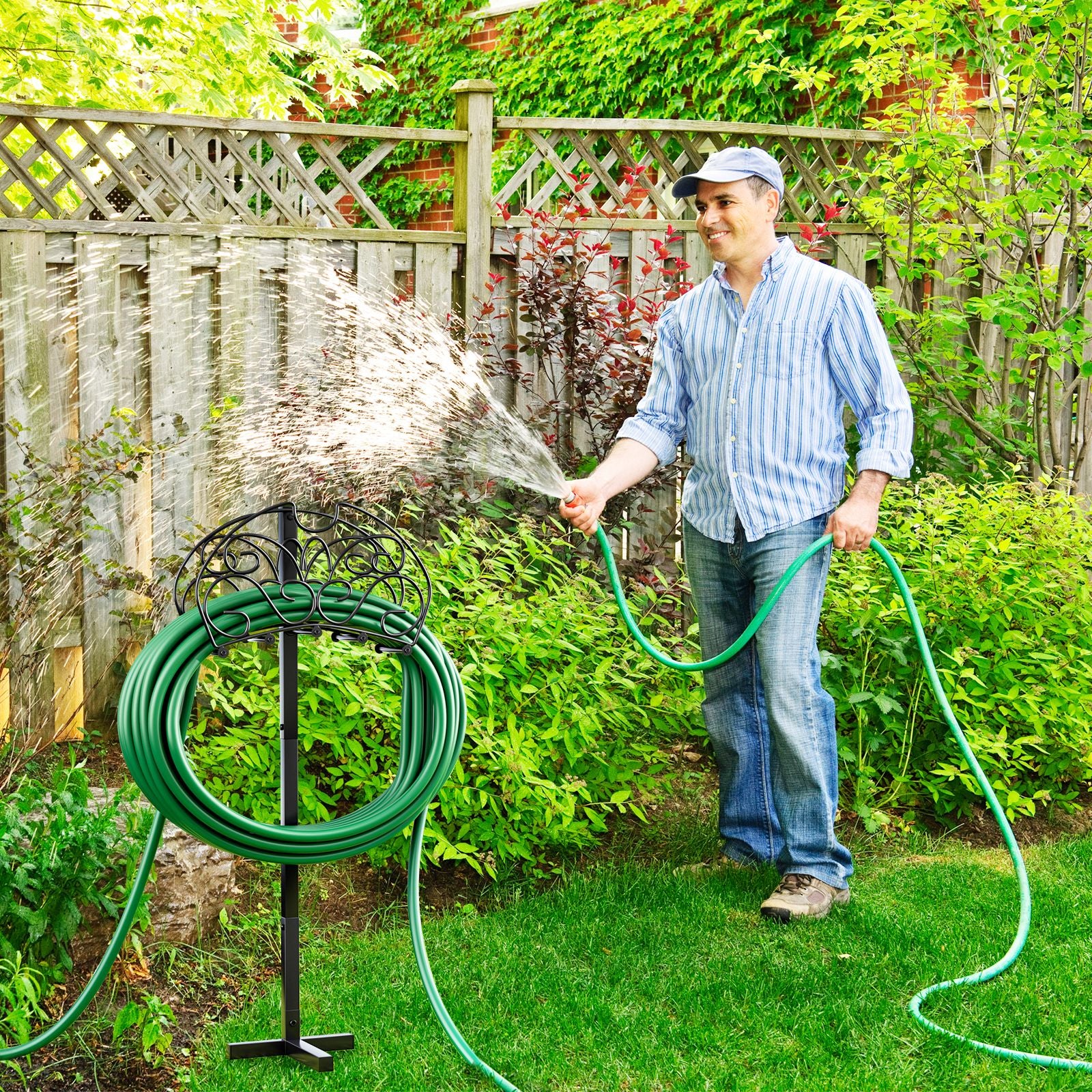 Outdoor Garden Hose Holder for Lawn and Landscape Use