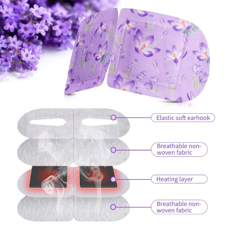 Relax and Rejuvenate: 12 Disposable Self-Heating Lavender Eye Masks for Daily Moisturizing and Sleep Comfort