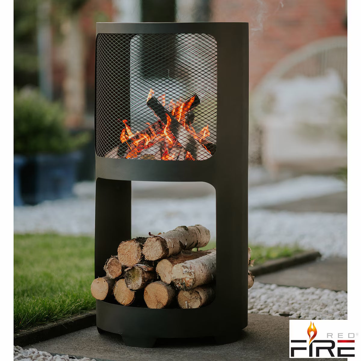 Buffalo Wood Burning Fire Pit with Wood Storage