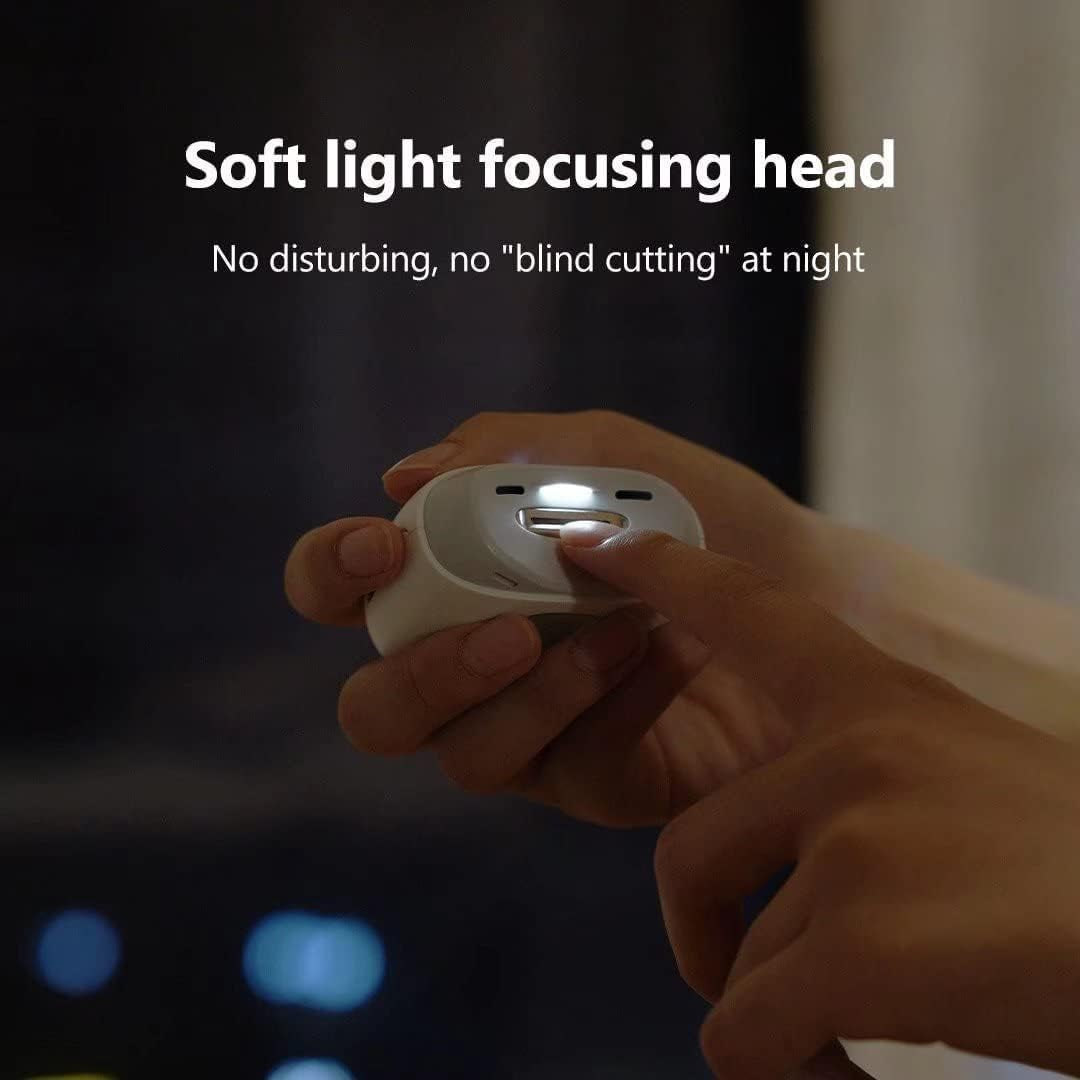 Ultimate Electric Nail Clippers with LED Light - 2-in-1 Trimming & Polishing, Whisper-Quiet at 40dB, Perfect for All Ages with Storage Box