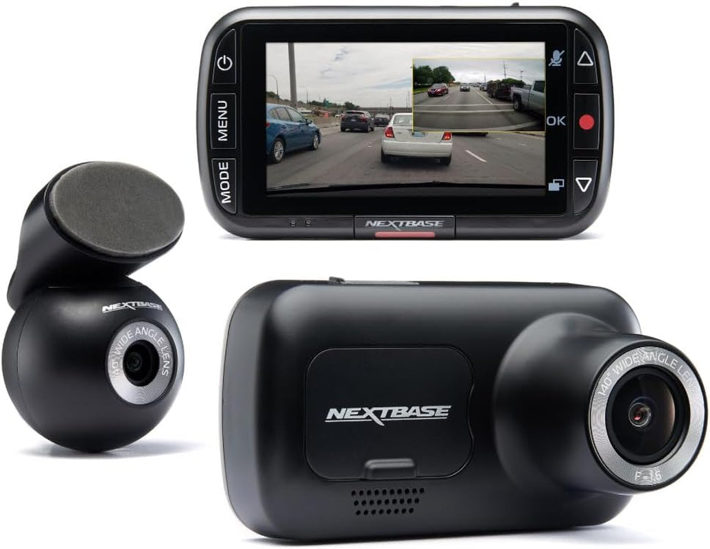 222XR Full HD Dash Camera - 1080P Front & Rear Recording, Night Vision, G-Sensor, Motion Detection, Loop Recording, 2.5" IPS Display, Magnetic Mount