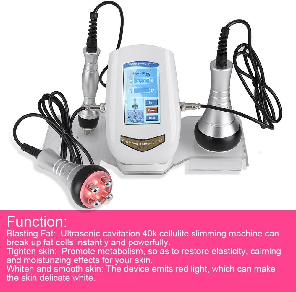 Professional RF Body Contouring and Fat Cavitation Machine for Skin Tightening and Cellulite Reduction (UK Plug)