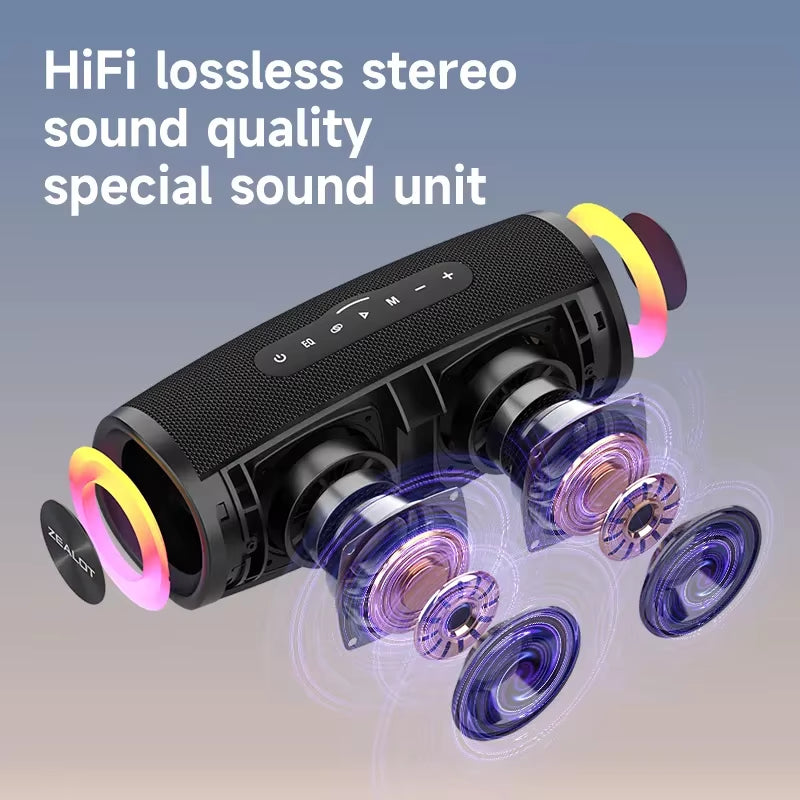Powerful 40W IPX6 Waterproof Bluetooth Speaker with Exceptional Bass for Outdoor Adventures