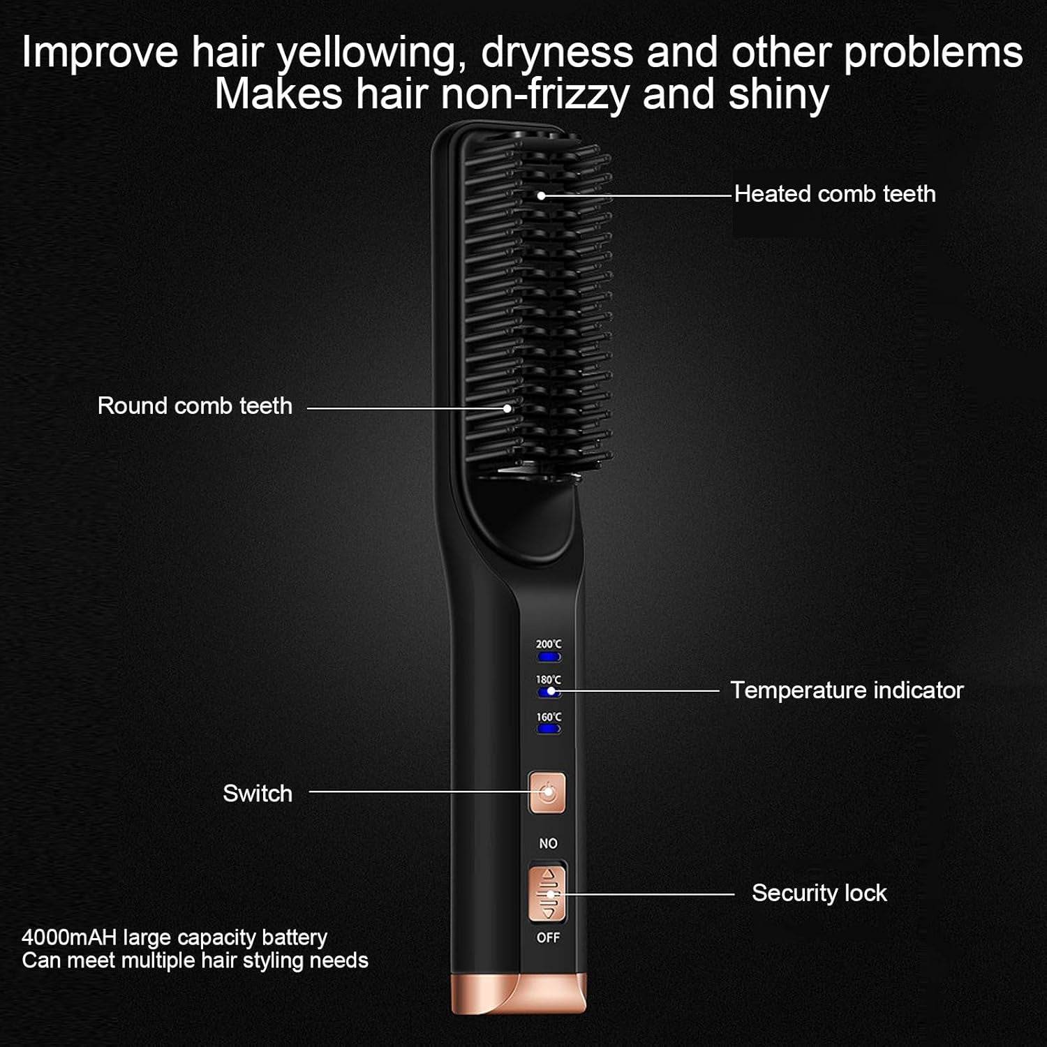 Effortless Hair Styling: Professional USB Charging Hair Straightener Comb 
