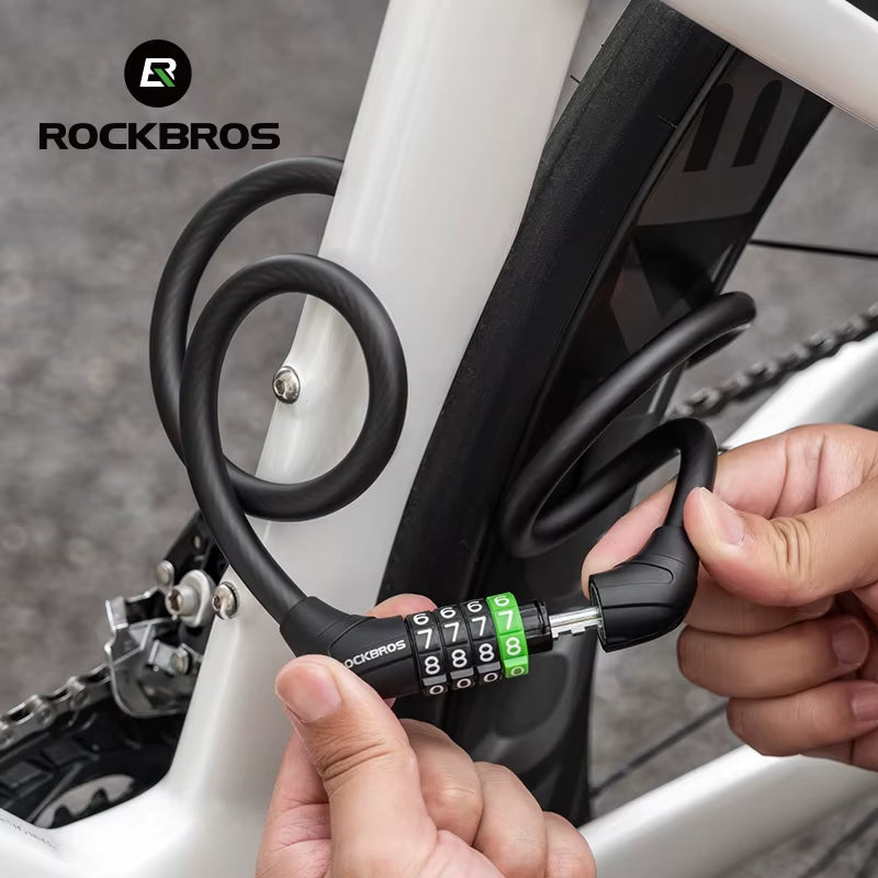 Bike Cable Lock MTB Road Bicycle Anti-Theft Password Lock PVC Steel Cable Lock for Motorcycle Scooter Bike Accessories