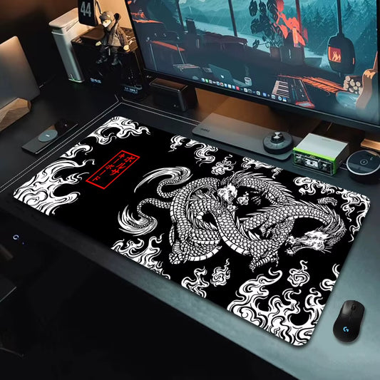 Japanese Dragon XXL Gaming Mousepad - Speed Desk Mat for Gamers