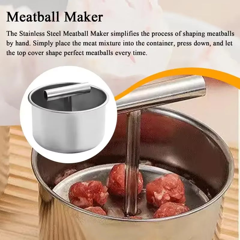 Press Meatball Maker Stainless Steel Meatball Maker Meat Balls Manual Multi-Functional Maker Tool Household Kitchen Manual Mold