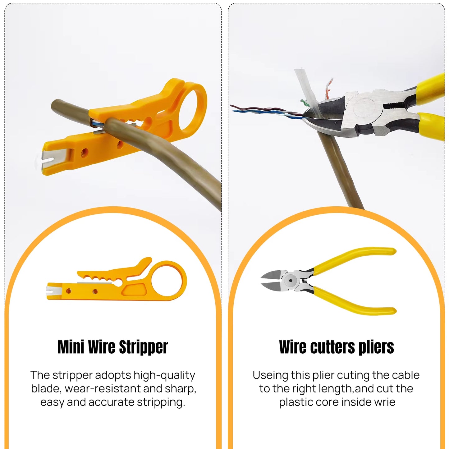 3-in-1 RJ45 Crimp Tool Kit for CAT5/CAT5E/CAT6 - Crimp, Cut & Peel with Ease!