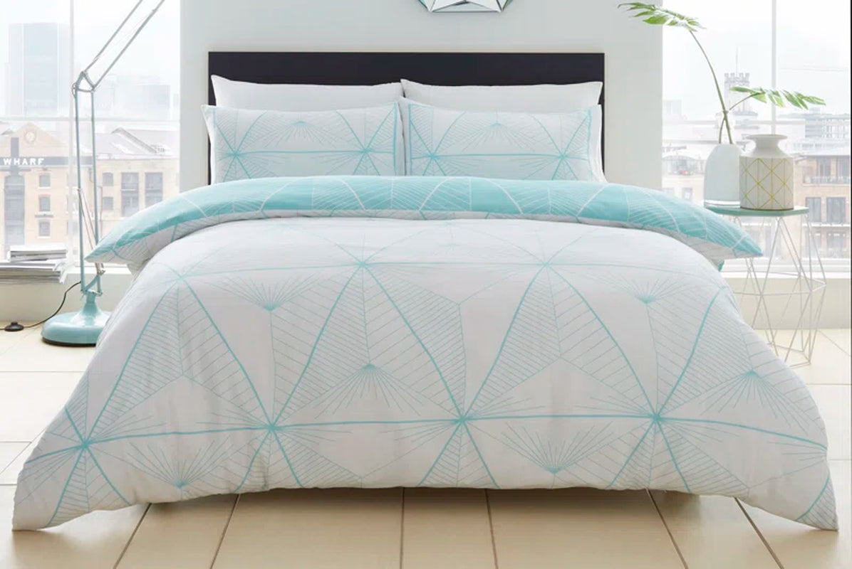 Cotton Blend Geometric Shapes Duvet Cover Set with Pillowcases
