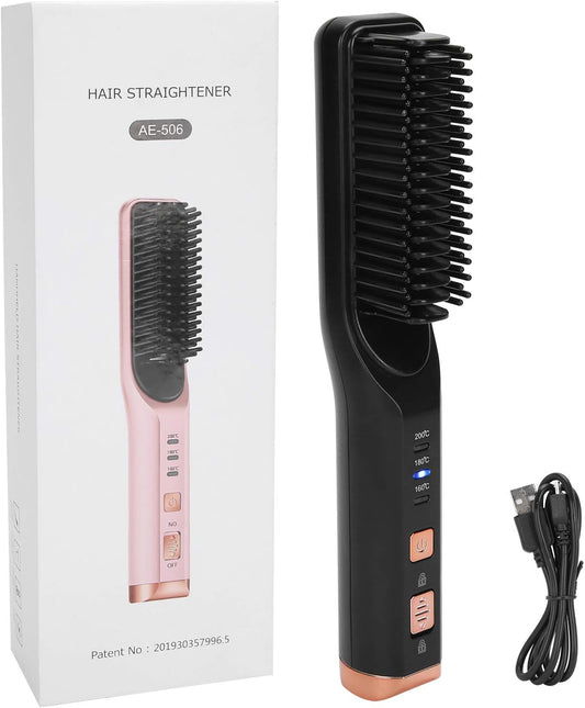 Effortless Hair Styling: Professional USB Charging Hair Straightener Comb 