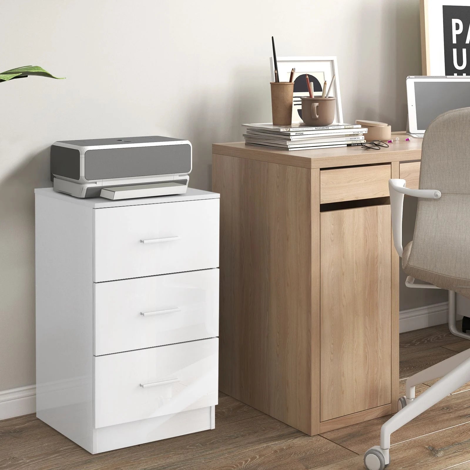 3-Drawer Wooden Dresser with Anti-Tip Safety Feature