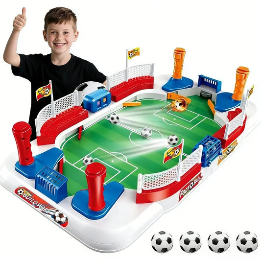 Mini Tabletop Soccer Game Double Flip Control High Barrier Foosball Board Game for Adults Indoor Entertainment Football Toy
