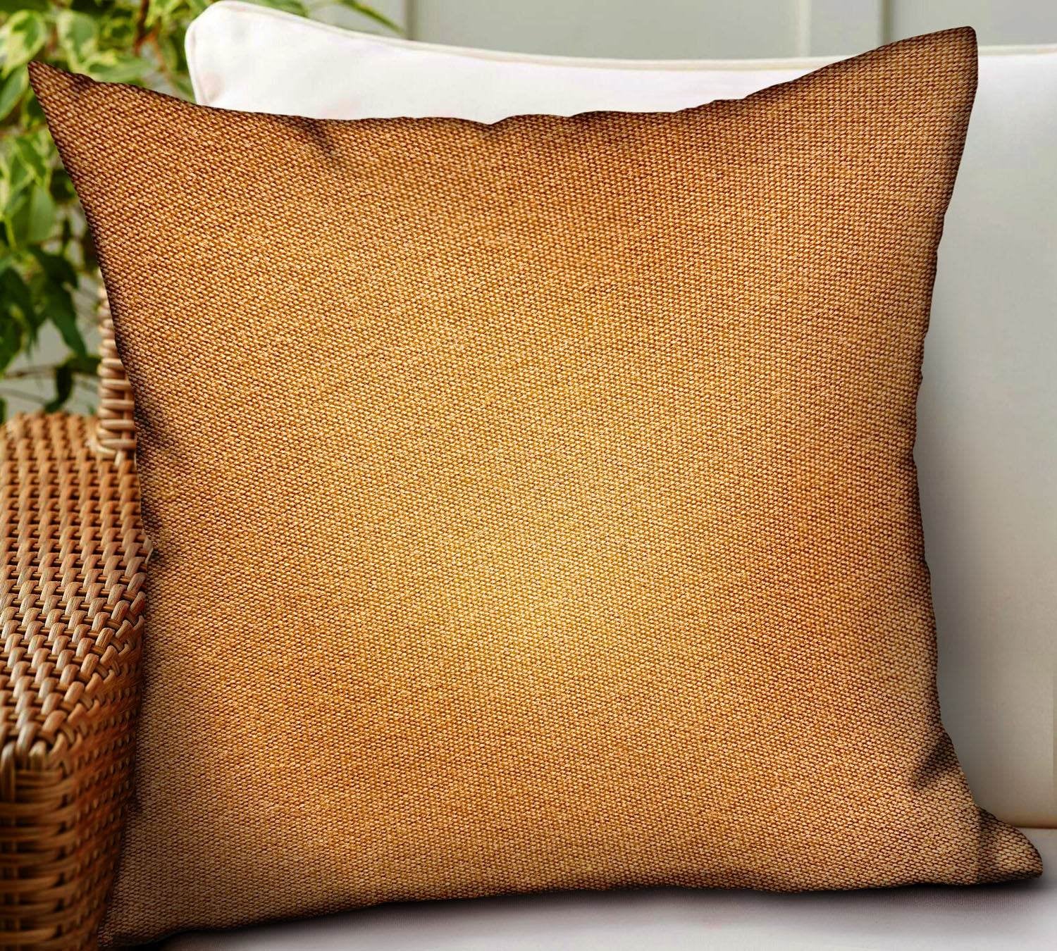 Burnt Sienna Brown Solid Luxury Outdoor/Indoor Throw Pillow