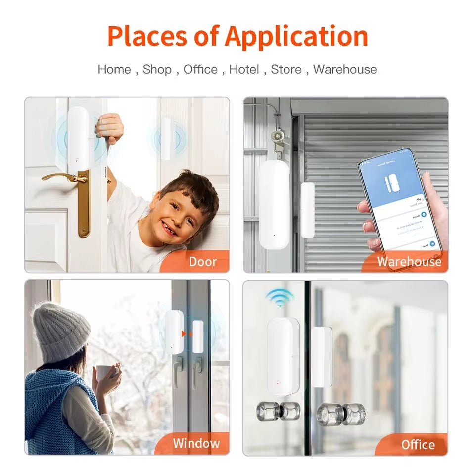 Smart WiFi Door & Window Sensor - Compatible with Alexa & Google Home for Ultimate Home Security