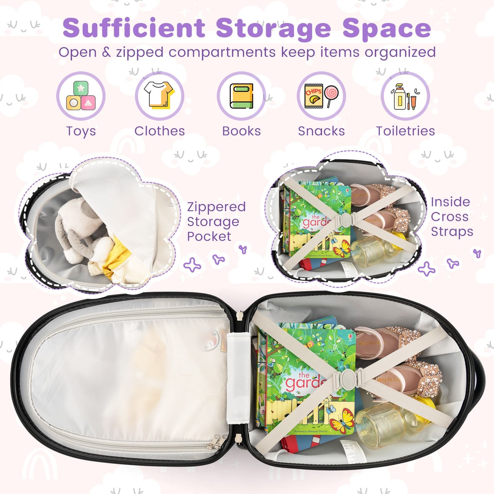 16 Inches Kids Carry-On Luggage with Wheels