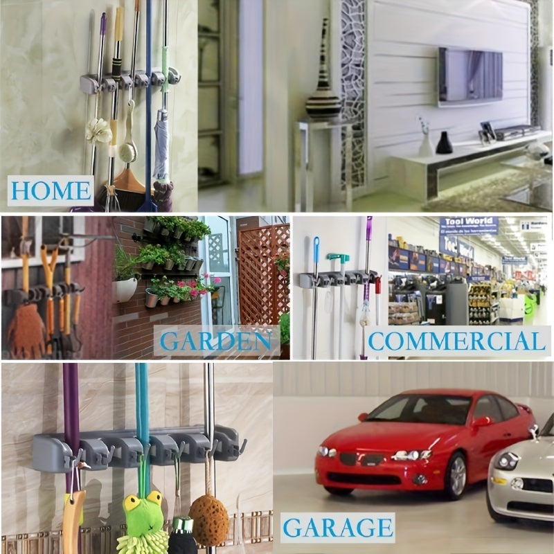 Broom Holder, Wall Mounted Garden Tool Organizer