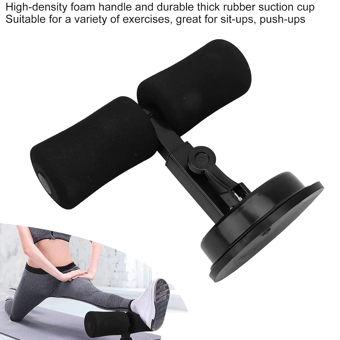 Suction Cup Sit-Up Assist Device - Portable Ab Workout Trainer for Home Gym with Non-Slip Base