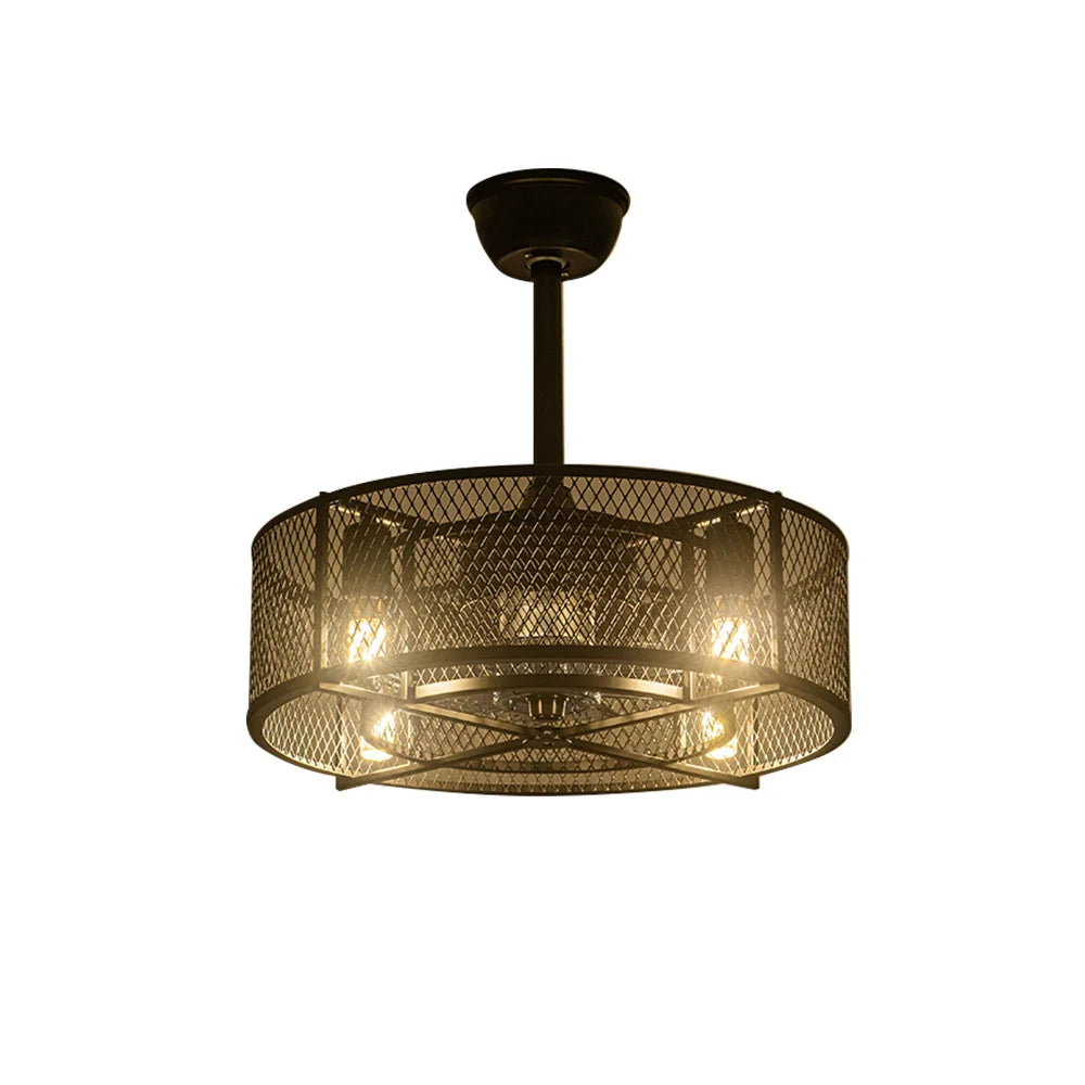 Sleek Black Industrial style Ceiling Fan with Integrated Lighting