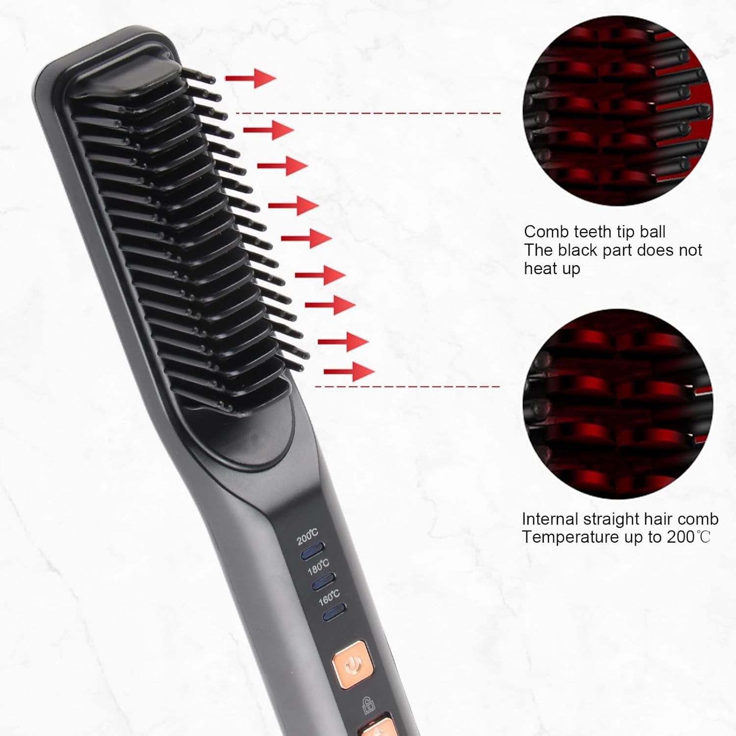 Effortless Hair Styling: Professional USB Charging Hair Straightener Comb 