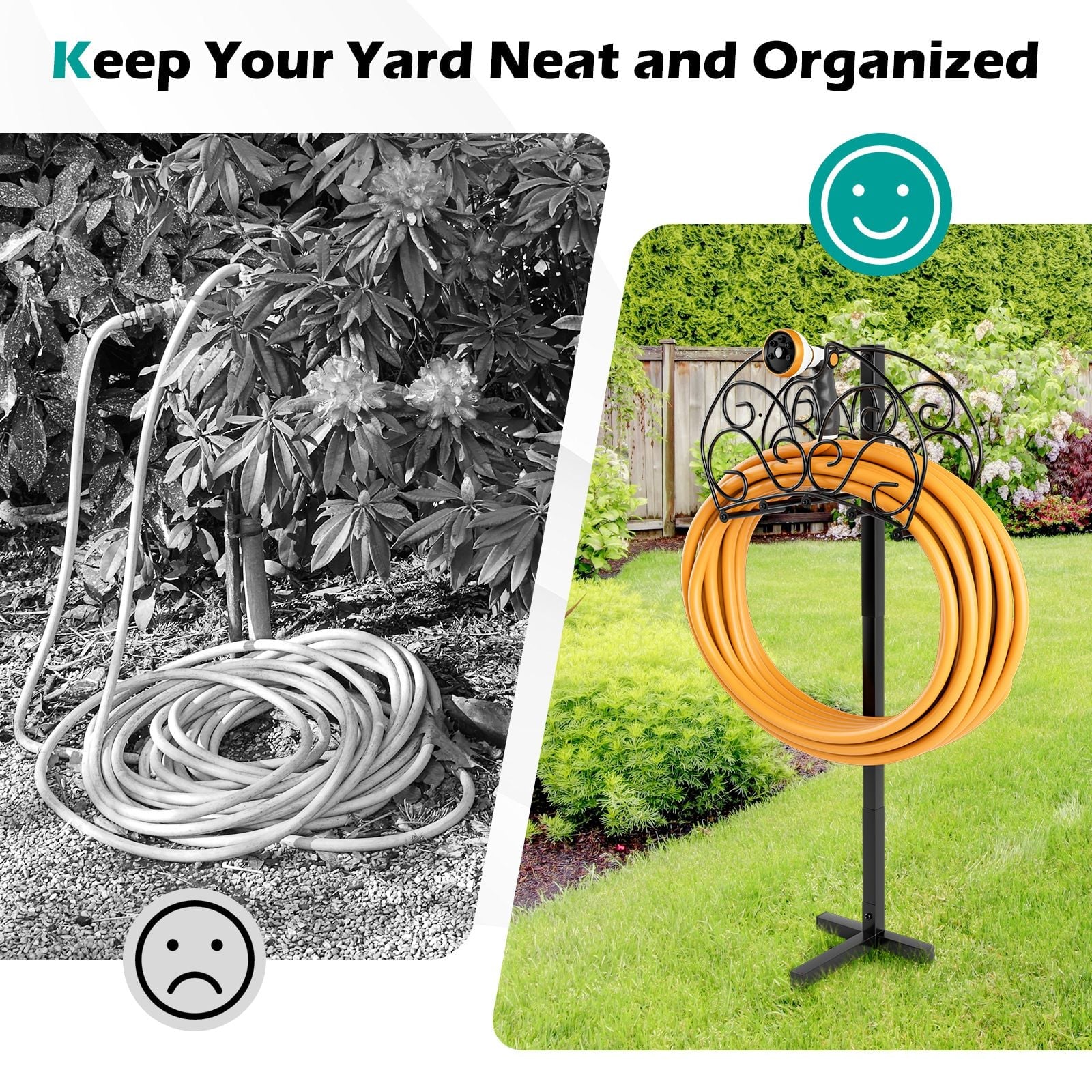 Outdoor Garden Hose Holder for Lawn and Landscape Use