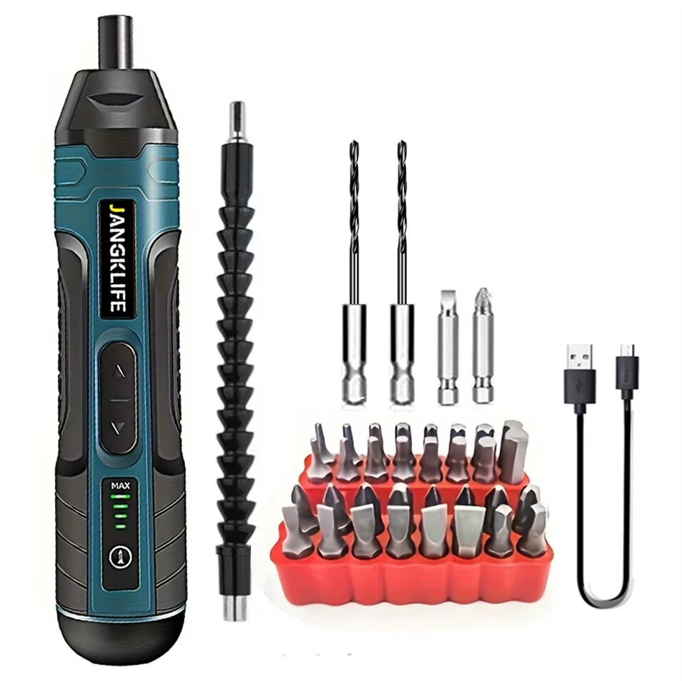 Rechargeable Cordless Electric Screwdriver with 1300mAh Lithium Battery - 3.6V Mini Drill Power Tool Set
