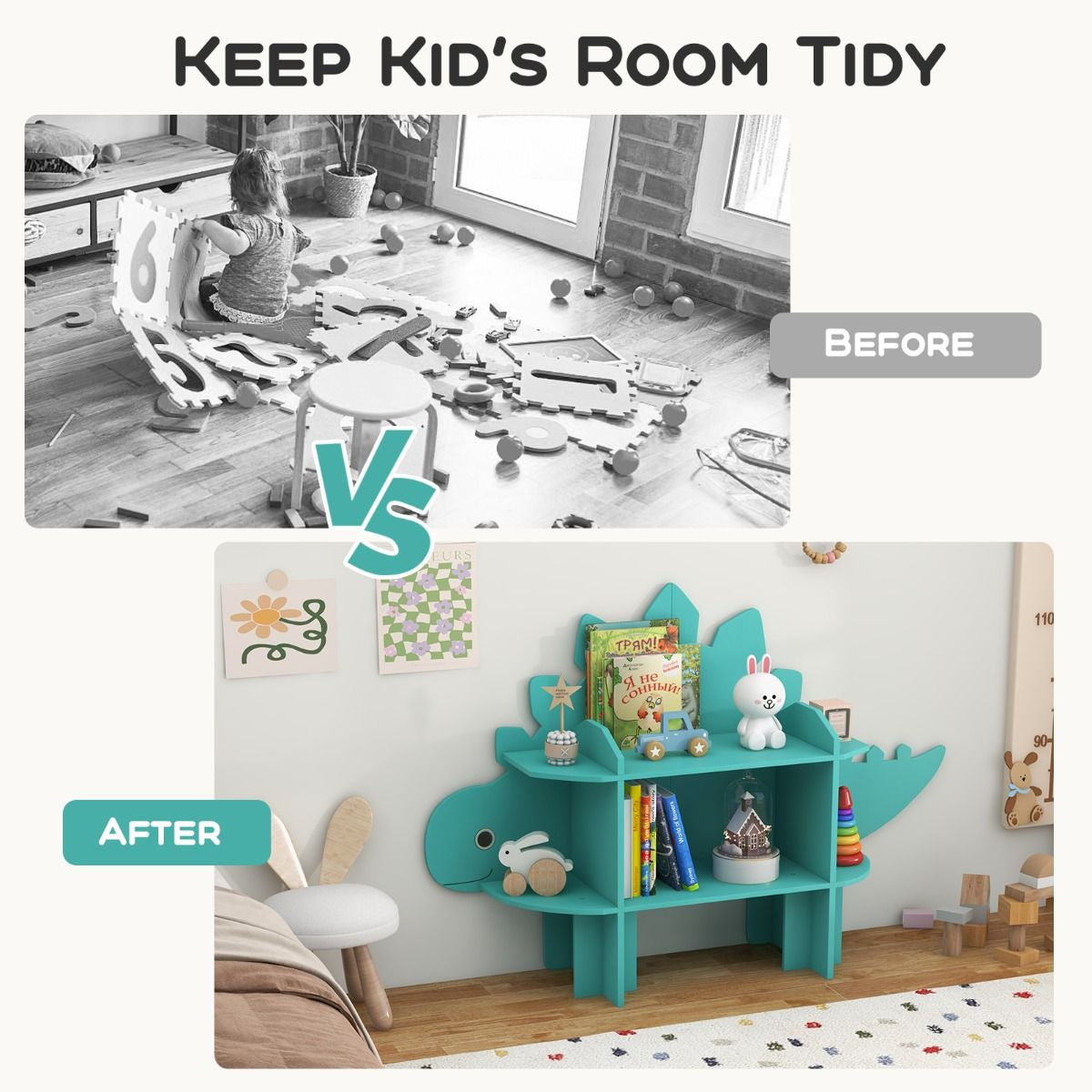 Children's Toy Storage Organizer with Anti-Tipping System for Playroom, Nursery, and Kindergarten