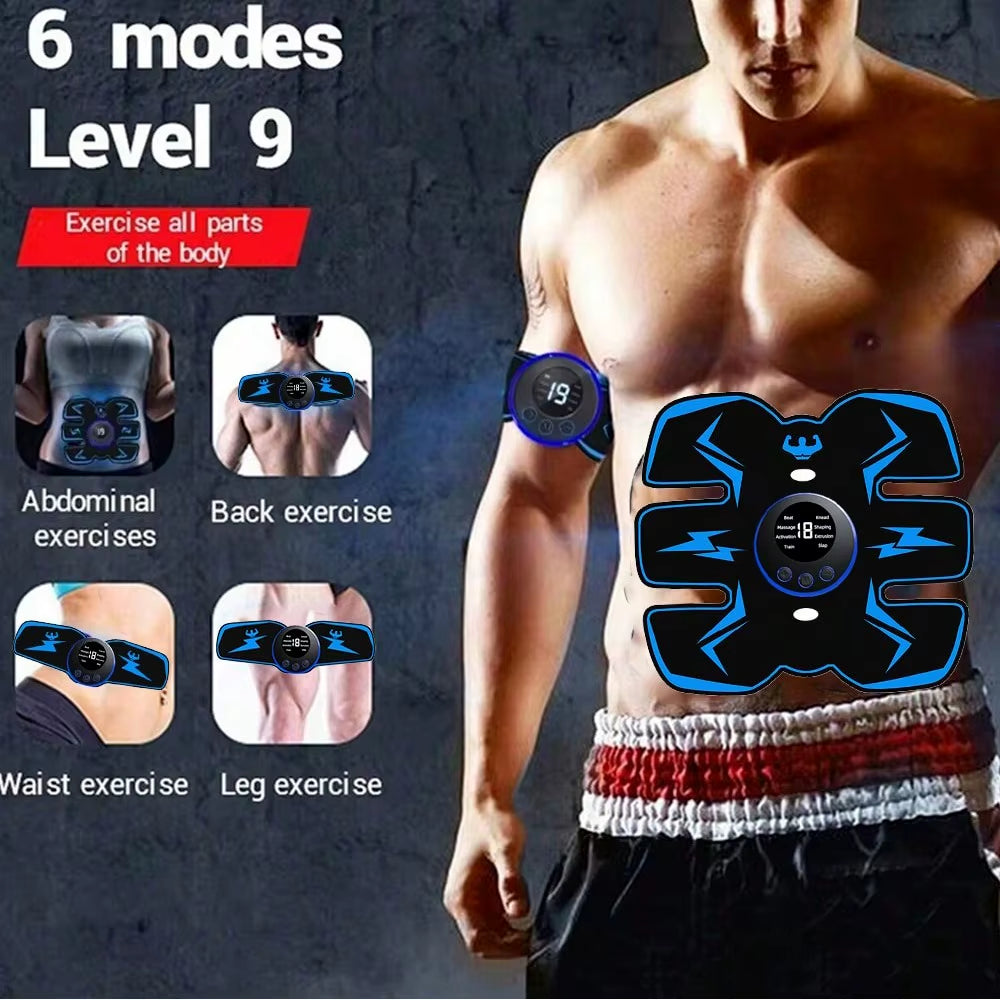 USB Charge Muscle Trainer, EMS Muscle Stimulator, Intelligent Wireless Fitness Apparatus for Men Woman Home Office Exercise