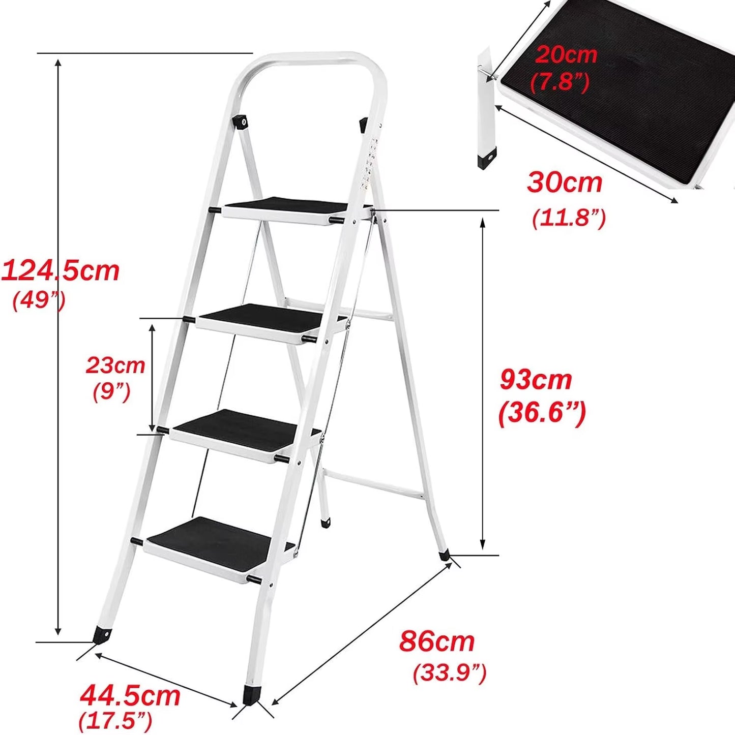 Portable Foldable Stepladder anti Slip Feet for Indoor or Outdoor use