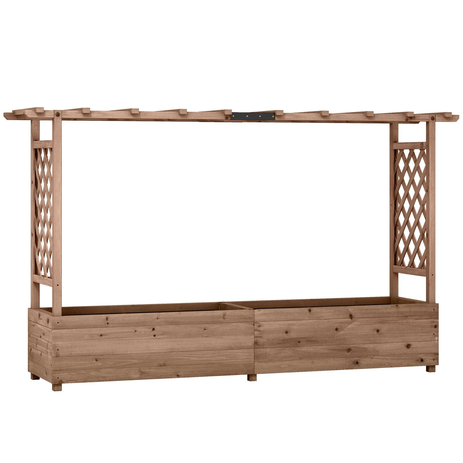 Elevated Garden Bed with Dual Trellis System and Canopy Roof