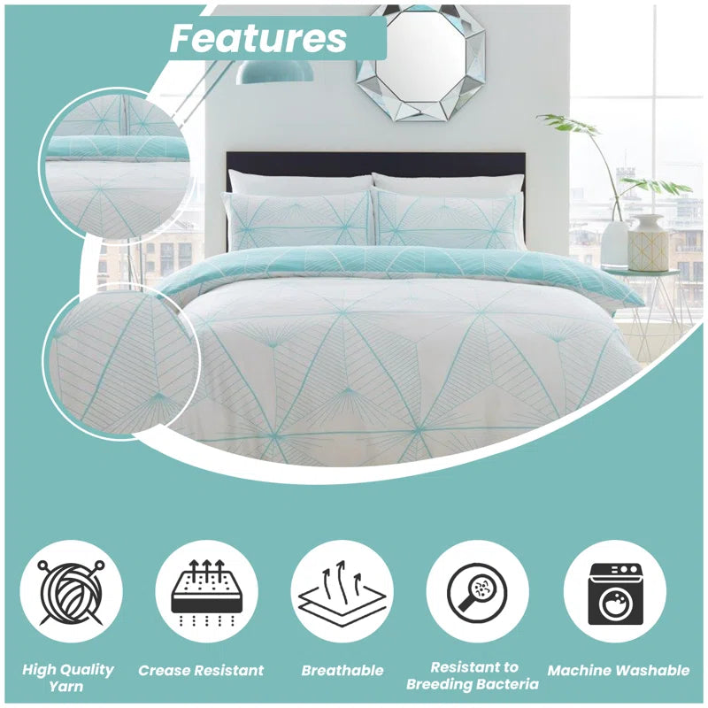 Cotton Blend Geometric Shapes Duvet Cover Set with Pillowcases