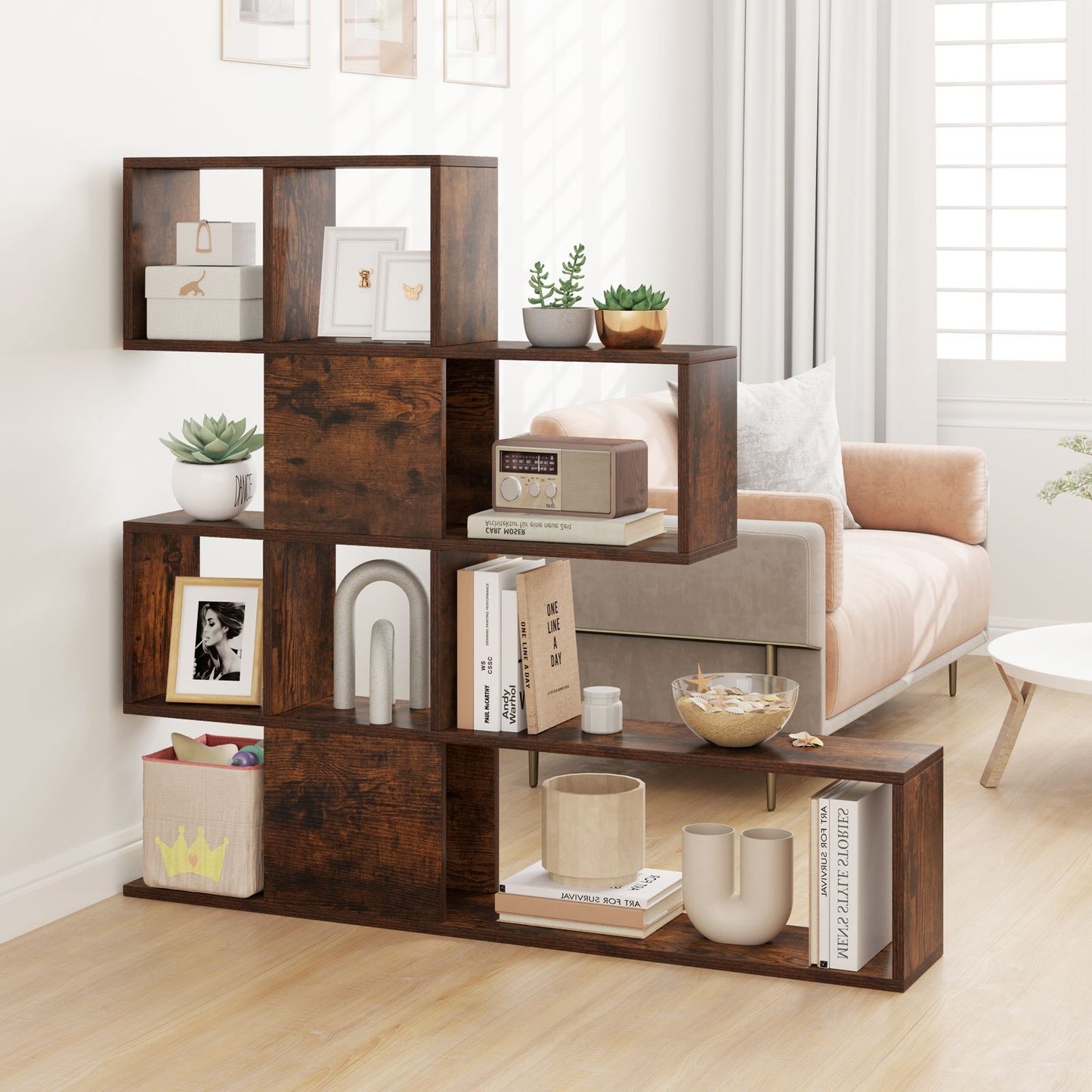 5-Tier Bookshelf for Display and Storage in Home and Office Environments