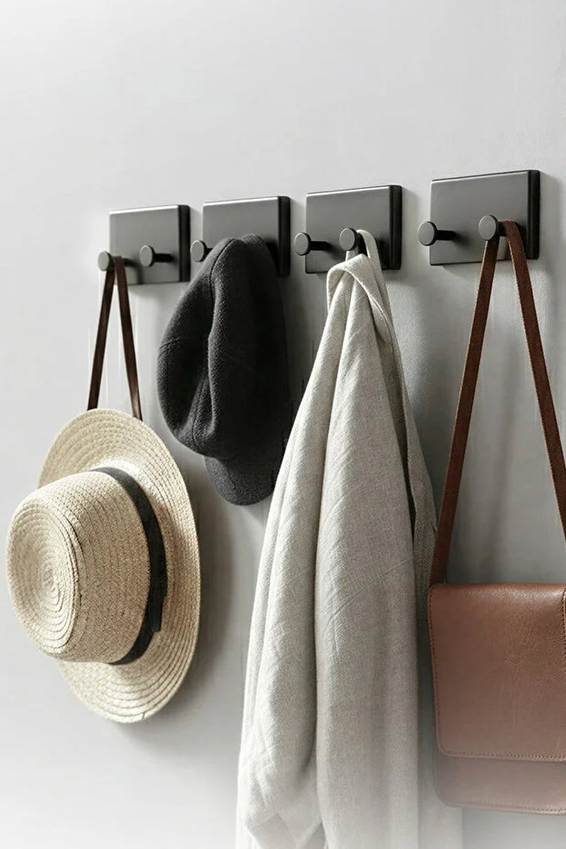 4-Pack Self Adhesive Hooks Bathroom Kitchen Wall Hooks Easy Install Towel and Organizer Hangers