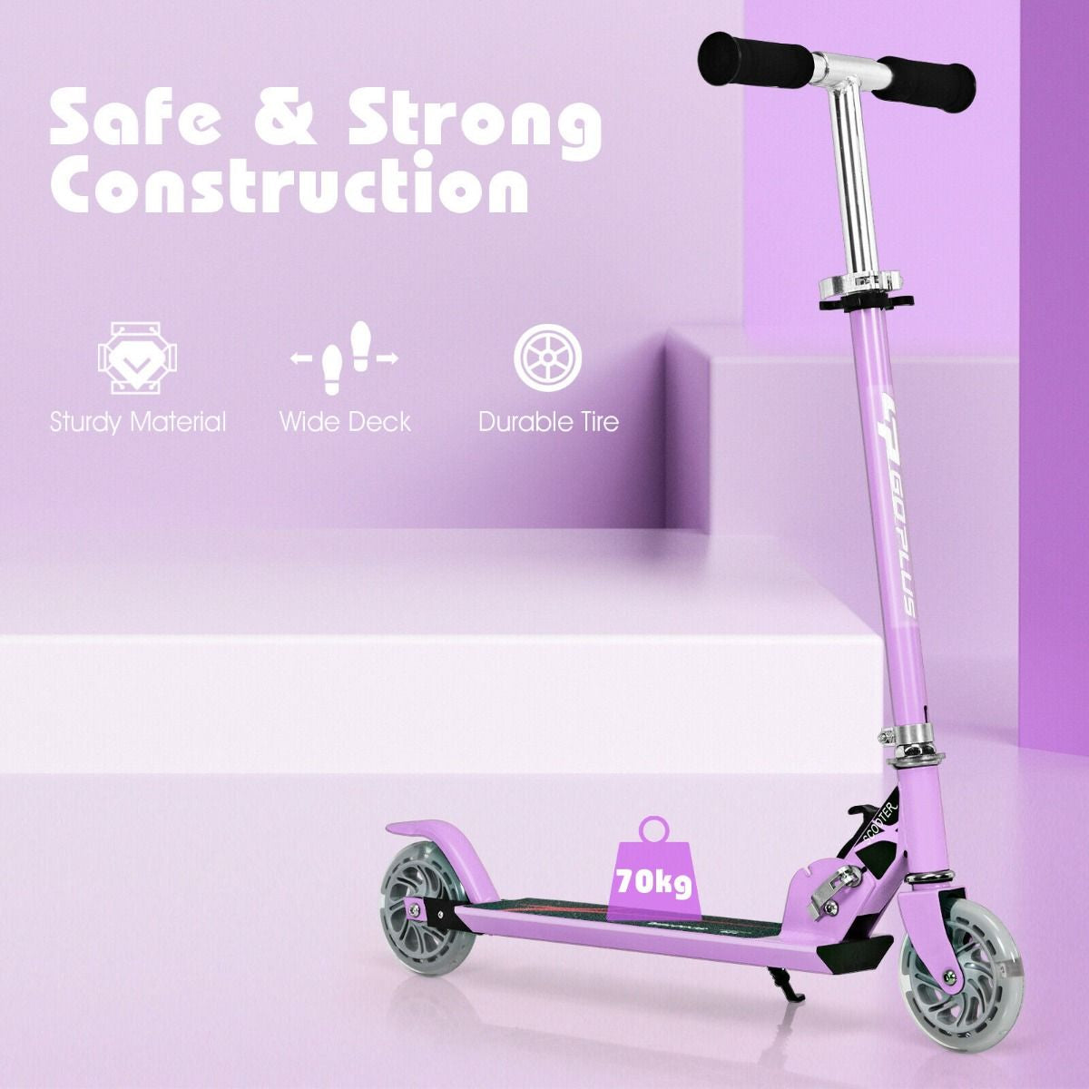 Kids Aluminum Folding Stunt Scooter with LED Wheels