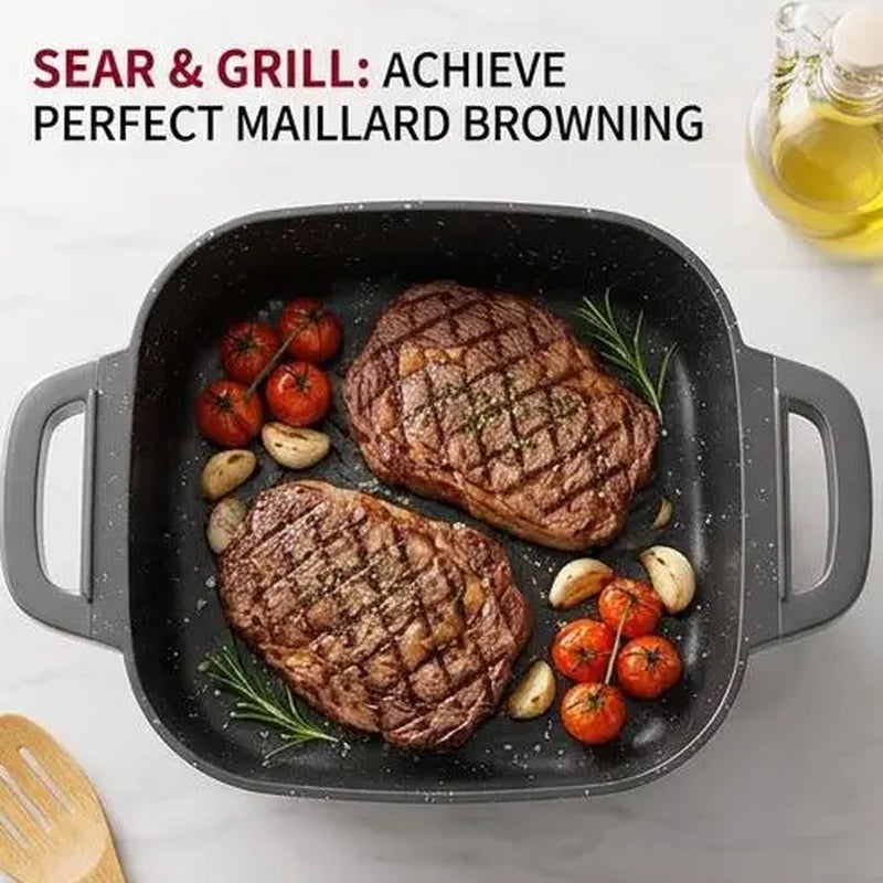 Versatile Nonstick Electric Griddle with 5-Level Temperature Control – Perfect for Stir-Frying, Deep-Frying, and Simmering! Easy to Clean Kitchen Essential.