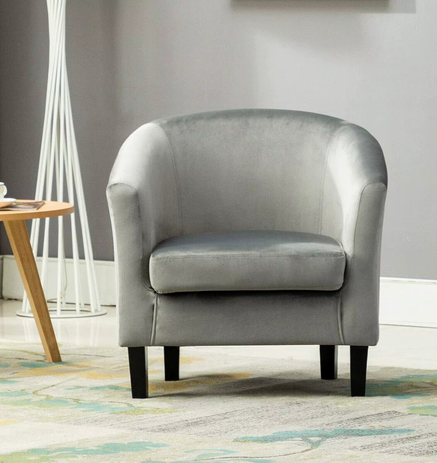 Velevt Fabric Tub Chair, Upholstered Armchair