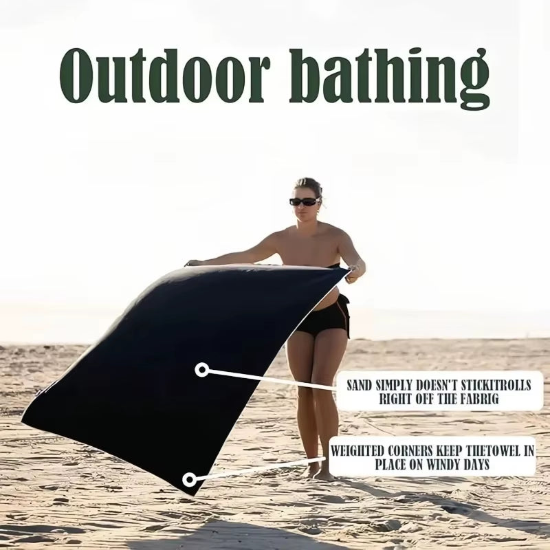 Magnetic Bath Towel Microfiber Quick Drying Beach Towel for Surfing, Swimming & Changing etc