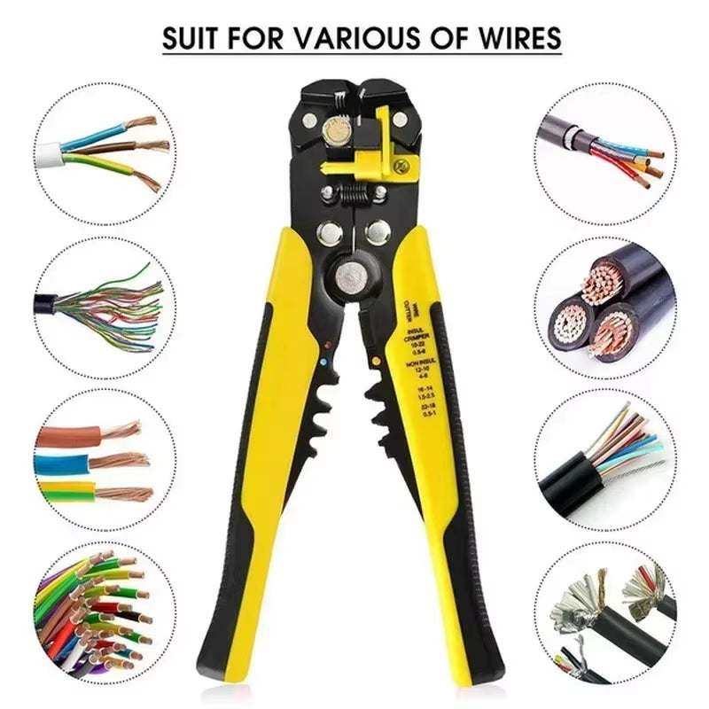 Adjustable Automatic Wire Stripper and Crimper - Multifunctional Pliers for Effortless Cable Cutting and Terminal Handling